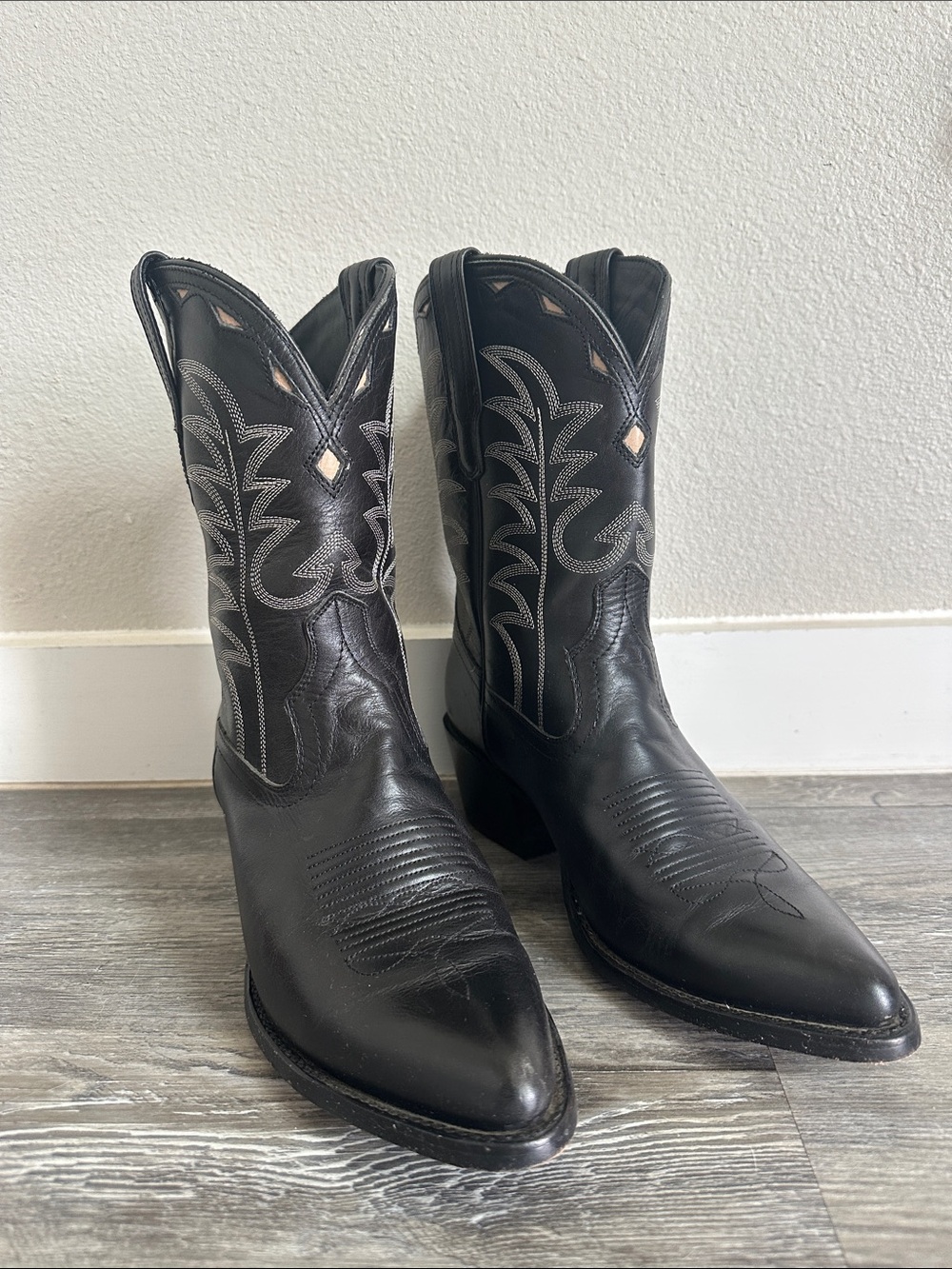 Women’s Classic Black Leather Cowboy Boots